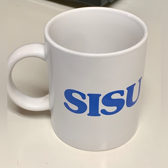Vintage 1980s Finnish Flag Pride Double Sided SISU Yooper Ceramic Coffee Mug - Picture 12 of 16